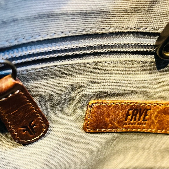 Frye Melissa Carryall Cognac Brown Leather Tote Bag - Picture 10 of 11